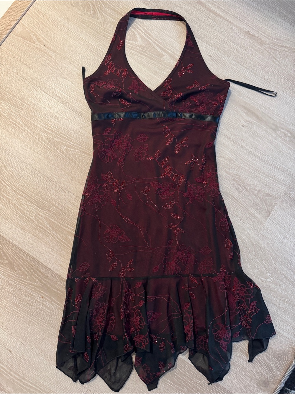Taboo Vintage Halter Embroidered Semi-formal Dress NWOT